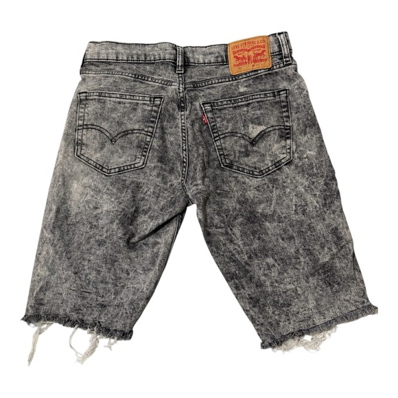 Levi's 511 Black Wash Denim Shorts Men’s 32 Cutoff Distressed - Picture 2 of 4